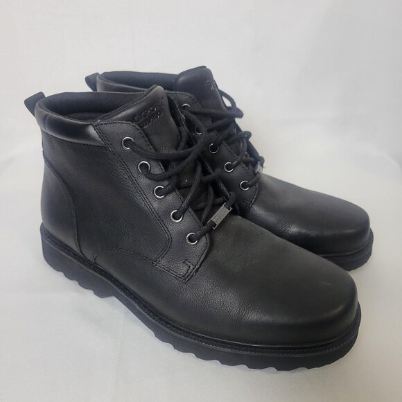 Rockport Men’s Northfield Plain Toe Black Waterproof Boot Size 10 W Hydro-Shield